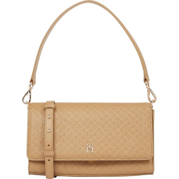 Women's Monogram Shoulder Bag with Removable Crossbody Strap Safari Canvas